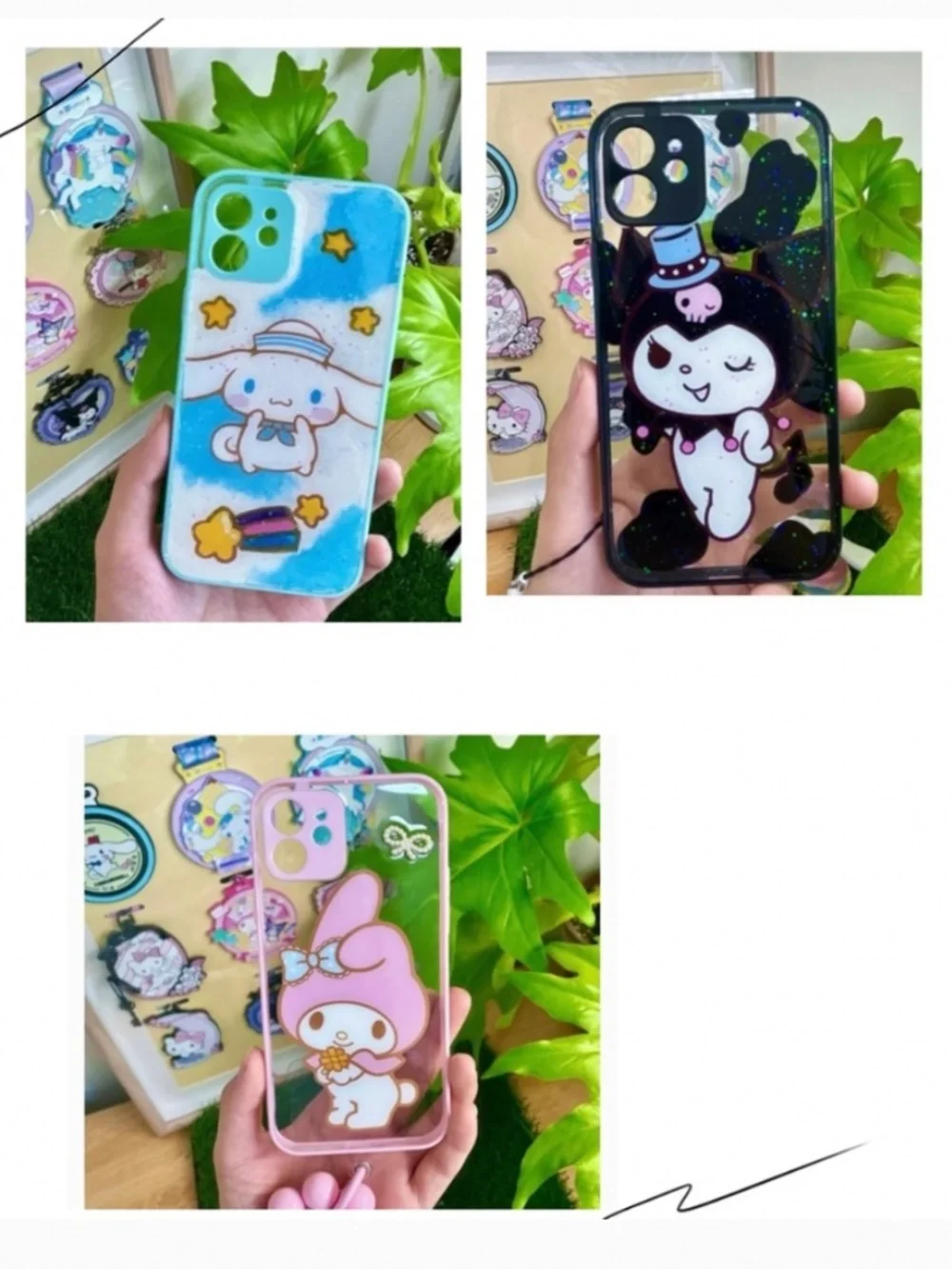 iphone 12 cartoon case,handmade cute case with free gift beads chain